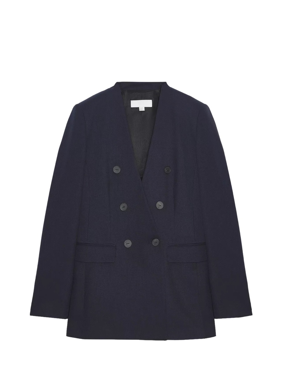Zara Double-Breasted Dark Navy Blazer